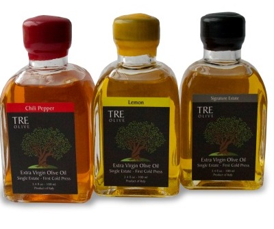 Tre Olive infused bottles