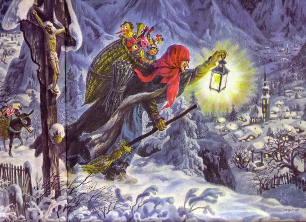 Pittura di James Lewicki, da "The Golden Book of Christmas Tales" 1956"The Golden Book of Christmas Tales" 1956